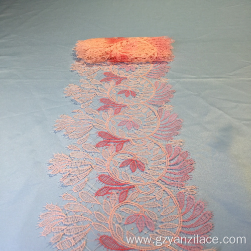 Pink Sewing Embroidery Wide Lace trim